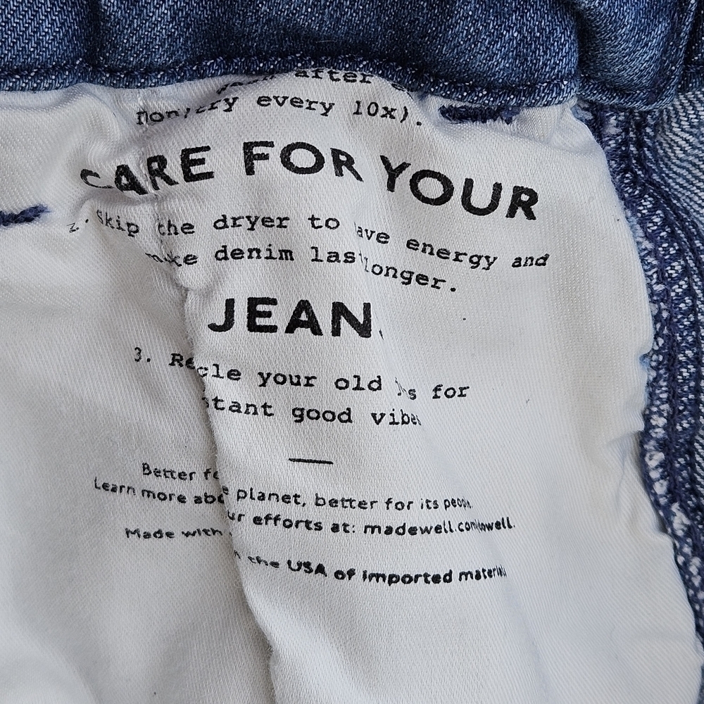 MADEWELL Straight Jean Medium Blue Indigo Wash: Seamed Edition Women's Size 23 - Picture 12 of 16